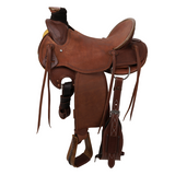 New! Showman Signature Series Roughout Wade Roper Saddle - 15 16 17 Inch Roping Saddle