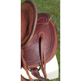 New! Showman Signature Series Roughout Wade Roper Saddle - 15, 16, 17 Inch - Country Scene Saddlery and Pet Supplies