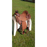 New! Showman Signature Series Roughout Wade Roper Saddle - 15, 16, 17 Inch - Country Scene Saddlery and Pet Supplies