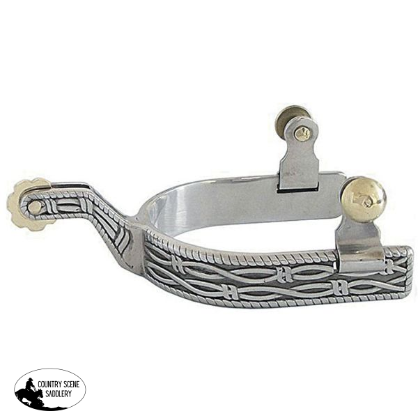 New! Showman stainless steel spur with barbwire design Spurs