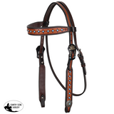 New! Showman Starlight Argentina Cow Leather Browband Headstall - Country Scene Saddlery and Pet Supplies