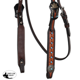 New! Showman Starlight Argentina Cow Leather Browband Headstall - Country Scene Saddlery and Pet Supplies