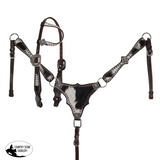New! Showman Starlight Hide One Ear Headstall and Breastcollar Set - Country Scene Saddlery and Pet Supplies