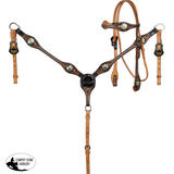 New! Showman Sterling Floral Browband Headstall and Breastcollar Set - Tack Sets