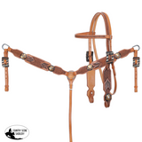 New! Showman Stitch & Weave Browband Headstall and Breastcollar Set - Country Scene Saddlery and Pet Supplies