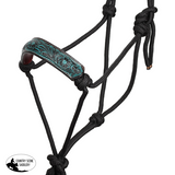 New! Showman Teal Wildflower Cowboy Knot Halter with Lead Full/Cob Knot Halter