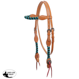 New! Showman Tealwood Mohair Browband Headstall and Breastcollar Set Full Tack Sets