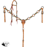 Showman Tribal one ear headstall and breastcollar set with beaded accents