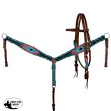 New! Showman Tropical Corded Mohair Browband Headstall And Breastcollar Set Tack Sets