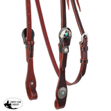 New! Showman Turquoise Halo Browband Headstall - Country Scene Saddlery and Pet Supplies
