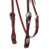 New! Showman Turquoise Halo Browband Headstall - Country Scene Saddlery and Pet Supplies
