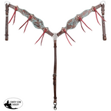 New! Showman Weathered Steer Browband Headstall and Breastcollar Set - Country Scene Saddlery and Pet Supplies
