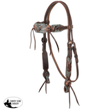 New! Showman Weathered Steer Twist Browband Headstall and Breastcollar Set Cob/Full Tack Sets