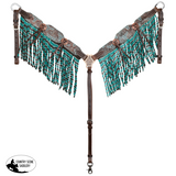 New! Showman Weathered Steer Twist Browband Headstall and Breastcollar Set Cob/Full Tack Sets