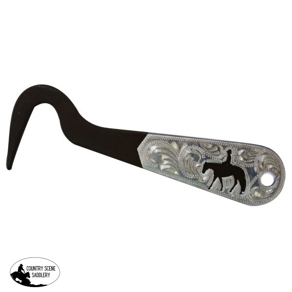 New! Showman Western pleasure brown steel silver engraved hoof pick. Measures 6’’ long