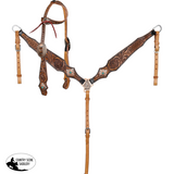 New! Showman Western Regal One Ear Headstall and Breastcollar Set - Tack Sets