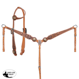 New! Showman Wild Daisy One Ear Headstall and Breastcollar Set - Country Scene Saddlery and Pet Supplies
