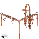 New! Showman Woodland Hide Browband Headstall and Breastcollar Set Full Tack Sets