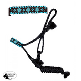 New! Showman Woven Royal Blue Nylon Mule Tape Halter with Beaded Noseband - Country Scene Saddlery and Pet Supplies