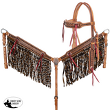 New! Showman Woven West Browband Headstall and Breastcollar Set Full/cob Tack Sets