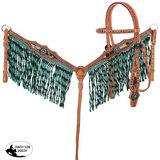 New! Showman Wrangler Twist Browband Headstall and Breastcollar Set - Country Scene Saddlery and Pet Supplies