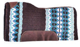Showman® 34" x 36" Brown and Teal memory felt bottom saddle pad. - Country Scene Saddlery and Pet Supplies