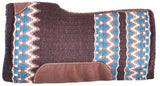 Showman® 34" x 36" Brown, Cream, and Turquoise memory felt bottom saddle pad. - Country Scene Saddlery and Pet Supplies