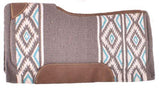 Showman® 34" x 36" Gray and Turquoise memory felt bottom saddle pad. - Country Scene Saddlery and Pet Supplies