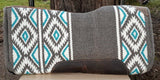 Showman® 34" x 36" Gray and Turquoise memory felt bottom saddle pad. - Country Scene Saddlery and Pet Supplies