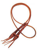 Showman® 8ft Round roping reins with leather loop ends. - Country Scene Saddlery and Pet Supplies