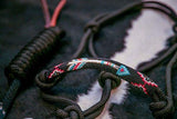 Showman® Beaded arrow black rope halter with lead rope. - Country Scene Saddlery and Pet Supplies