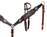 Showman® Headstall and breast collar with beaded inlay. - Country Scene Saddlery and Pet Supplies