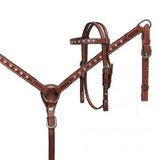 NEW! Showman® Mini Size Medium leather headstall and breast collar set with crystal rhinestone studs. - Country Scene Saddlery and Pet Supplies