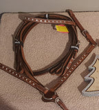 NEW! Showman® Mini Size Medium leather headstall and breast collar set with crystal rhinestone studs. - Country Scene Saddlery and Pet Supplies