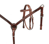 NEW! Showman® Mini Size Medium leather headstall and breast collar set with silver studs. - Country Scene Saddlery and Pet Supplies