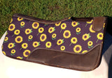 Showman® Pony 24" x 24" Brown felt saddle pad with sunflower design. - Country Scene Saddlery and Pet Supplies
