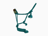 Showman® Woven teal nylon mule tape halter - Country Scene Saddlery and Pet Supplies