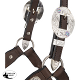 New! Silver Royal Scroll Show Halter with Stones - Tough 1 Show Halter
