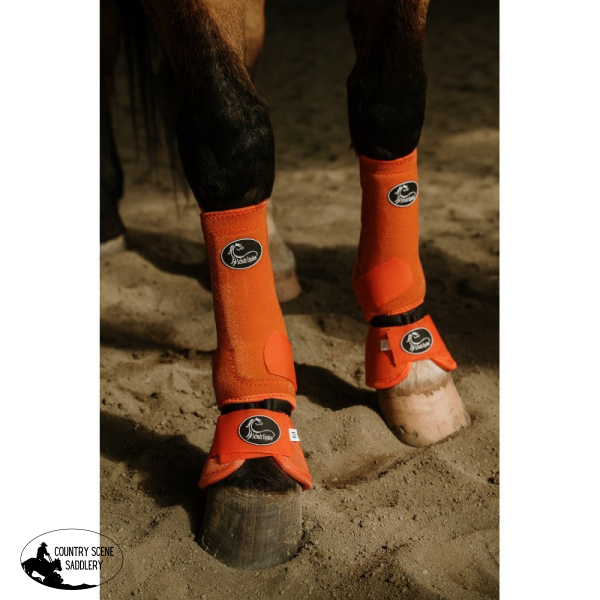 New! Solid Colours Bell Boots Tack Sets: orange-bird