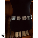 New! Square Up Concho Belt / SILVER
