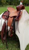 SRS Youth 12" Cowboy/ Cowgirl Saddle- Rope Border Tooling - Country Scene Saddlery and Pet Supplies