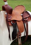 SRS Youth 12" Cowboy/ Cowgirl Saddle- Rope Border Tooling - Country Scene Saddlery and Pet Supplies