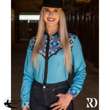 New! STAMPEDE AZTEC PERFORMANCE RODEO SHIRT Western Shirts