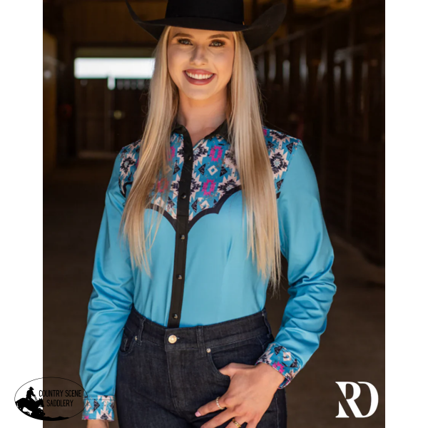 New! STAMPEDE AZTEC PERFORMANCE RODEO SHIRT Western Shirts