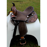 New! Stunning! Circle S Chocolate Calico Barrel Style Saddle -14811 - Country Scene Saddlery and Pet Supplies