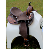 New! Stunning! Circle S Chocolate Calico Barrel Style Saddle -14811 - Country Scene Saddlery and Pet Supplies