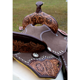 New! Stunning! Circle S Chocolate Calico Barrel Style Saddle -14811 - Country Scene Saddlery and Pet Supplies