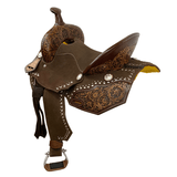 New! Stunning! Circle S Chocolate Calico Barrel Style Saddle -14811 - Country Scene Saddlery and Pet Supplies