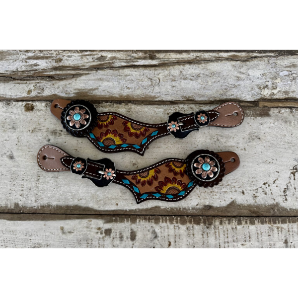New! Sunset Bloom Spur Straps spur strap