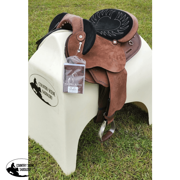 Syd Hill Gibson Half Breed Saddle Roughout Leather Shxp Adjustable Tree And Panels